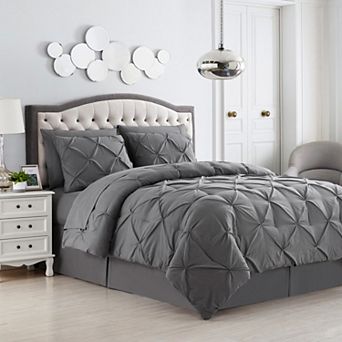 Sweet Home Collection Pintuck Comforter Set with Sheets
