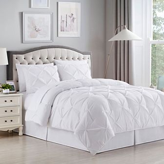 Sweet Home Collection Pintuck Comforter Set with Sheets