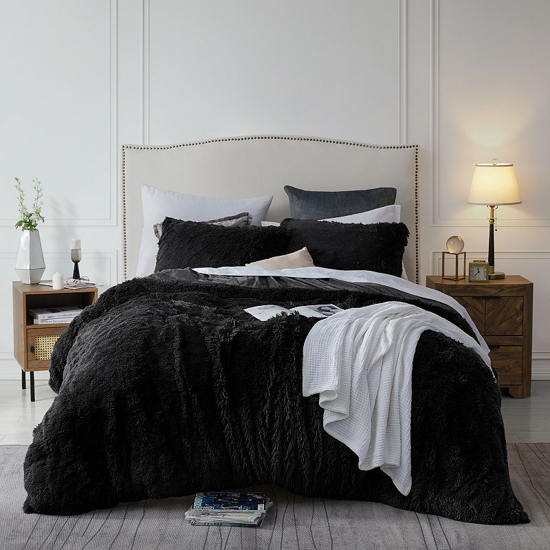 Sweet Home Collection Long Plush Shaggy Faux Fur Duvet Cover Set with Shams