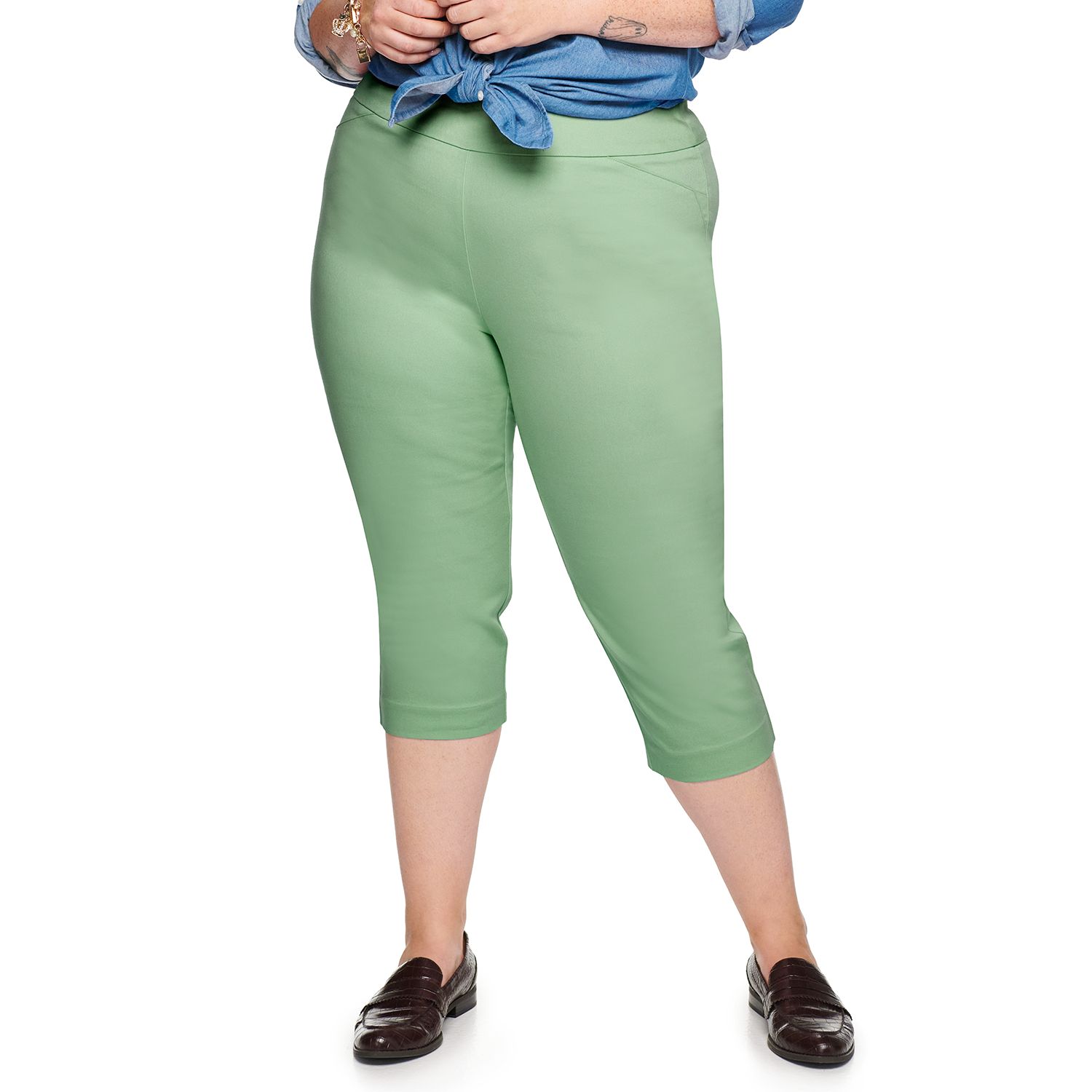 plus size stretch capri jeans