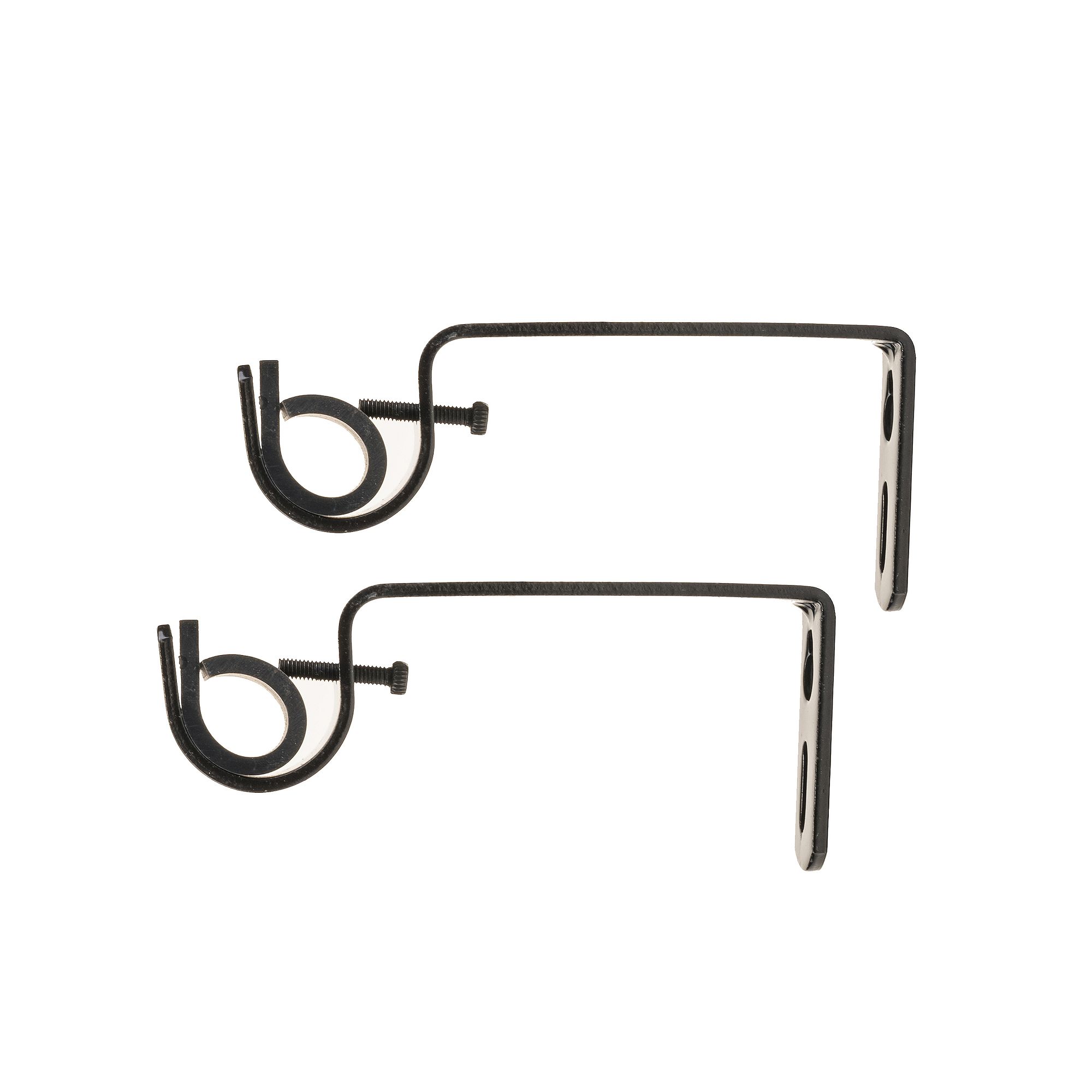 Decopolitan 1 Single Curtain Rod Bracket Pair, Black Oil
