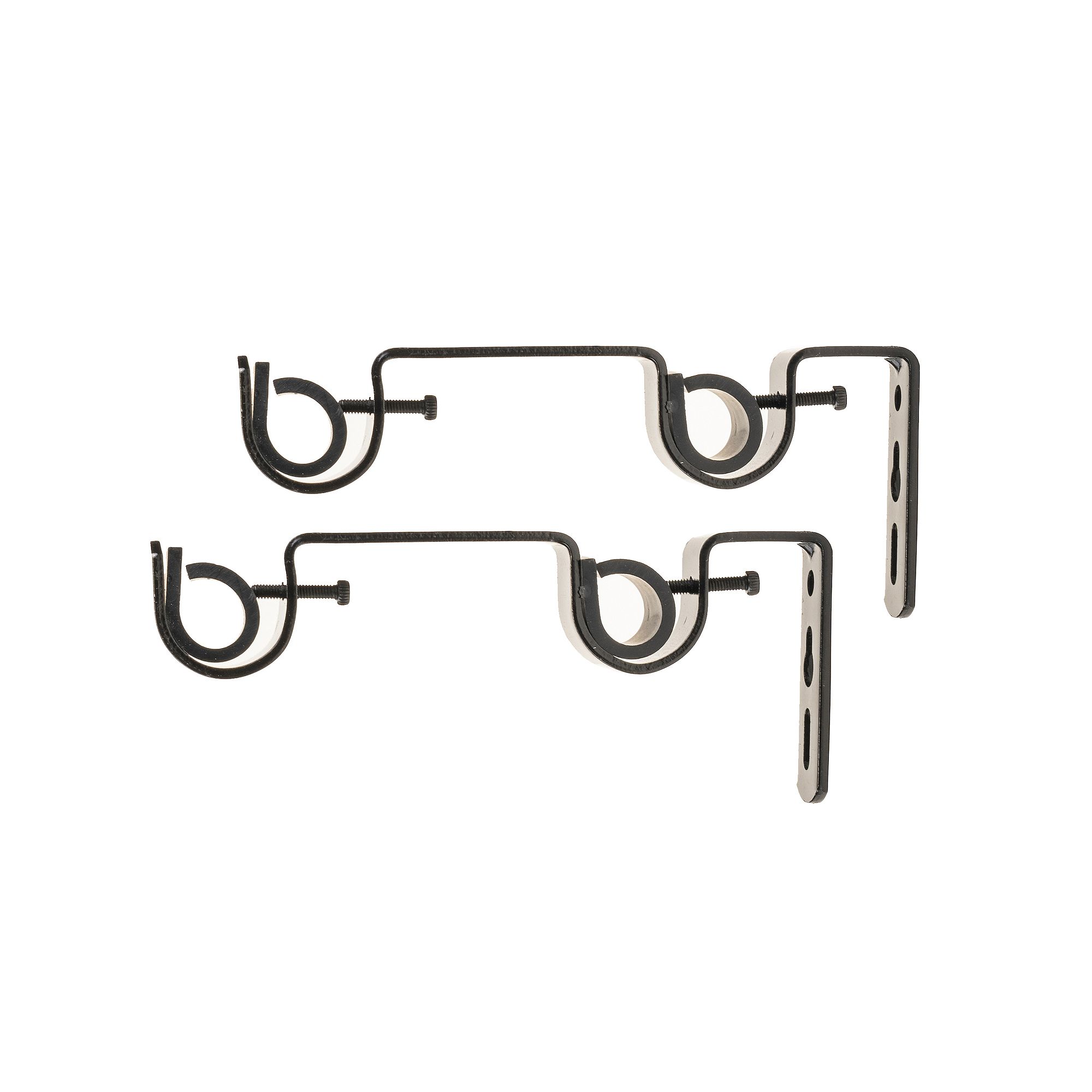 Decopolitan 1 Double Curtain Rod Bracket Pair, Black Oil