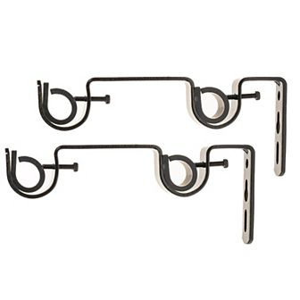 Decopolitan 1" Double Curtain Rod Bracket Pair