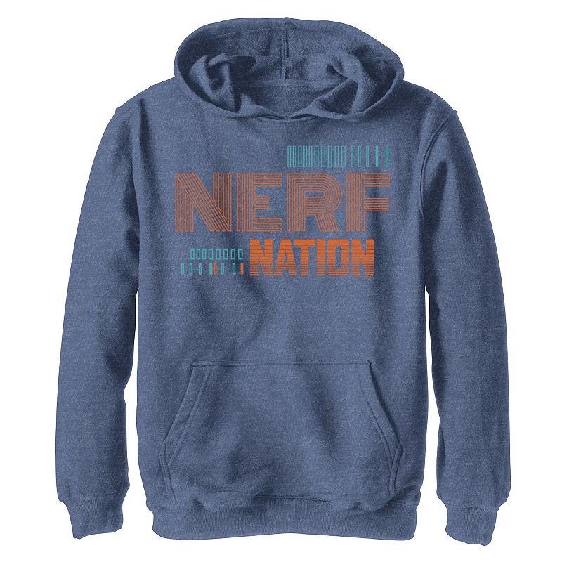 Boys 8-20 Nerf Nation Lined Text Hoodie, Boys, Size: Small, Blue