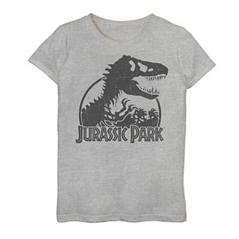 Girls 7-16 Jurassic Park Classic T-Rex Skeleton Logo Graphic Tee