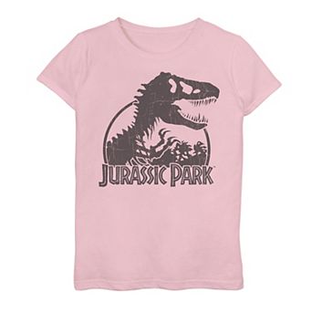 Girls 7-16 Jurassic Park Classic T-Rex Skeleton Logo Graphic Tee