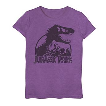 Girls 7-16 Jurassic Park Classic T-Rex Skeleton Logo Graphic Tee