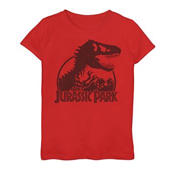 Girls 7-16 Jurassic Park Classic T-Rex Skeleton Logo Graphic Tee