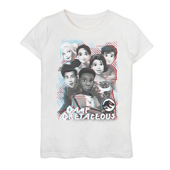 Girls 7-16 Jurassic World: Camp Cretaceous 3D Style Group Shot Graphic Tee