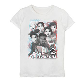 Girls 7-16 Jurassic World: Camp Cretaceous 3D Style Group Shot Graphic Tee