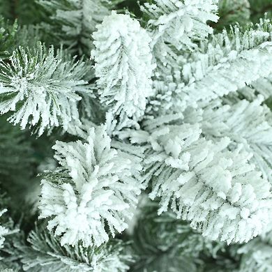 PULEO INTERNATIONAL 4.5' Flocked Virginia Pine Artificial Christmas Tree with Stand