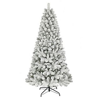 PULEO INTERNATIONAL 6' Flocked Virginia Pine Artificial Christmas Tree with Stand