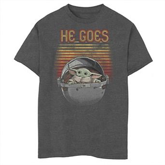 Boys 6-20 Star Wars: The Mandalorian Grogu He Goes In Pod Gradient Graphic Tee