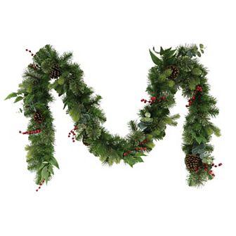 PULEO INTERNATIONAL 9' x 10" Decorated Christmas Garland with 180 Tips