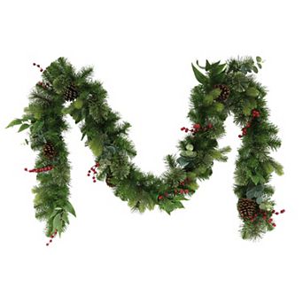 PULEO INTERNATIONAL 9' x 10" Decorated Christmas Garland with 180 Tips