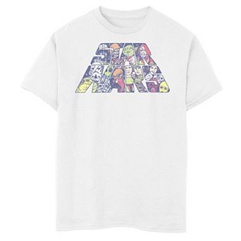 Boys 6-20 Star Wars Logo Character Fill Graphic Tee