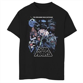 Boys 6-20 Star Wars The Saga Continues Group Shot Graphic Tee