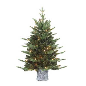 PULEO INTERNATIONAL Pre-Lit 3' Potted Artificial Christmas Tree with 50 Lights