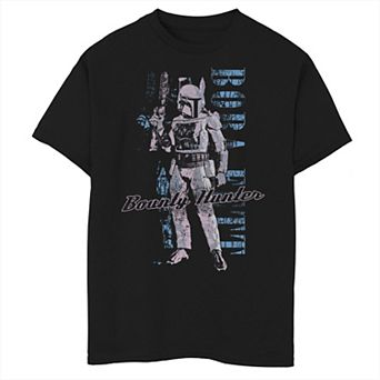 Boys 6-20 Star Wars Boba Fett Bounty Hunter Distressed Portrait Graphic Tee