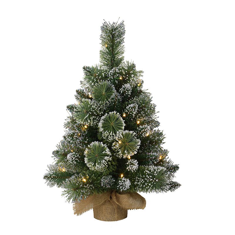 Puleo International Pre-Lit 2 Table Top Artificial Christmas Tree with 35 