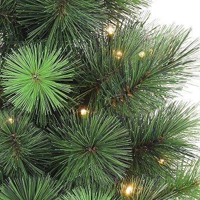 PULEO INTERNATIONAL Pre-Lit 2' Table Top Artificial Christmas Tree with 35 Lights in Burlap Base