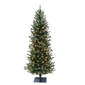 Puleo International Pre-Lit 6' Fir Artificial Christmas Tree with 300 Lights and Pine Cones