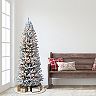 Puleo International Pre-Lit 6' Flocked Fir Artificial Christmas Tree ...