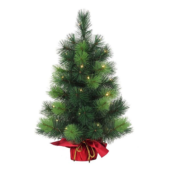 Puleo International Pre-Lit 2' Table Top Artificial Christmas Tree with ...