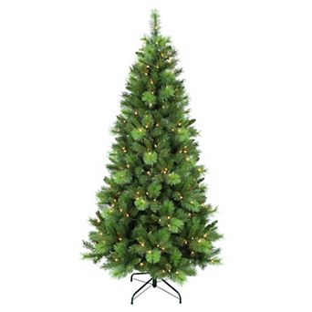 PULEO INTERNATIONAL Pre-Lit 6.5' Adirondack Pine Artificial Christmas Tree with 250 Lights