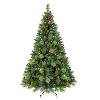 PULEO INTERNATIONAL Pre-Lit 7.5' Adirondack Artificial Christmas Tree with 300 Color-Select LED Lights