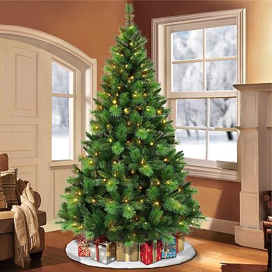 PULEO INTERNATIONAL Pre-Lit 7.5' Adirondack Artificial Christmas Tree ...