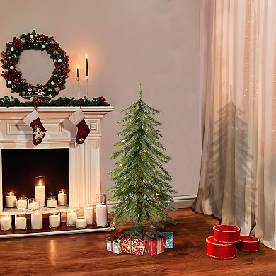 PULEO INTERNATIONAL Pre-Lit 3' Alpine Artificial Christmas Tree with 50 Lights