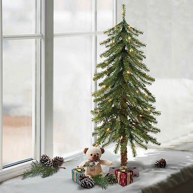 PULEO INTERNATIONAL Pre-Lit 3' Alpine Artificial Christmas Tree with 50 Lights