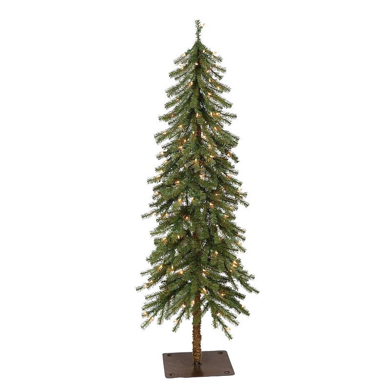 Puleo International Pre-Lit 4 Alpine Artificial Christmas Tree with 100 Li