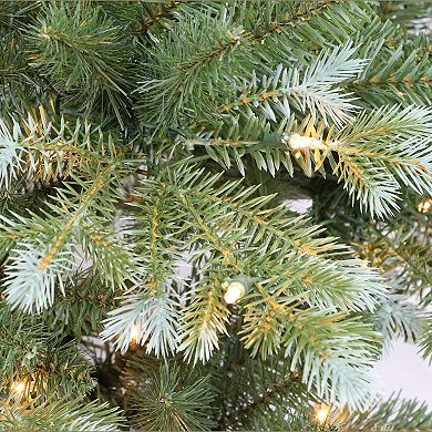 PULEO INTERNATIONAL Pre-Lit 6.5' Slim Colorado Blue Spruce Artificial Christmas Tree