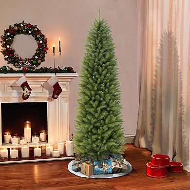 Puleo International 7.5' Pencil Fraser Fir Artificial Christmas Tree with Stand