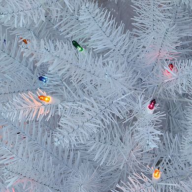 PULEO INTERNATIONAL Pre-Lit 4.5' Pencil White Fraser Fir Artificial Christmas Tree with 150 Lights