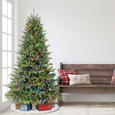 PULEO INTERNATIONAL Pre-Lit 7.5' Fraser Fir Artificial Christmas Tree with 400 Multi-Function RGB Lights with Remote Sure-Lit Pole®