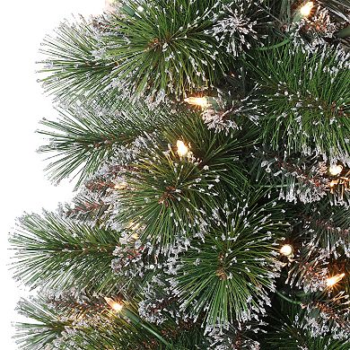 PULEO INTERNATIONAL Pre-Lit 4' Potted Glitter Artificial Christmas Tree with 70 Lights