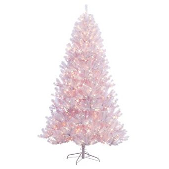 PULEO INTERNATIONAL Pre-Lit 6.5' White Northern Fir Artificial Christmas Tree with 400 Lights