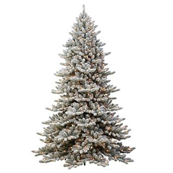PULEO INTERNATIONAL Pre-Lit 9' Flocked Royal Majestic Fir Artificial Christmas Tree with 800 Lights