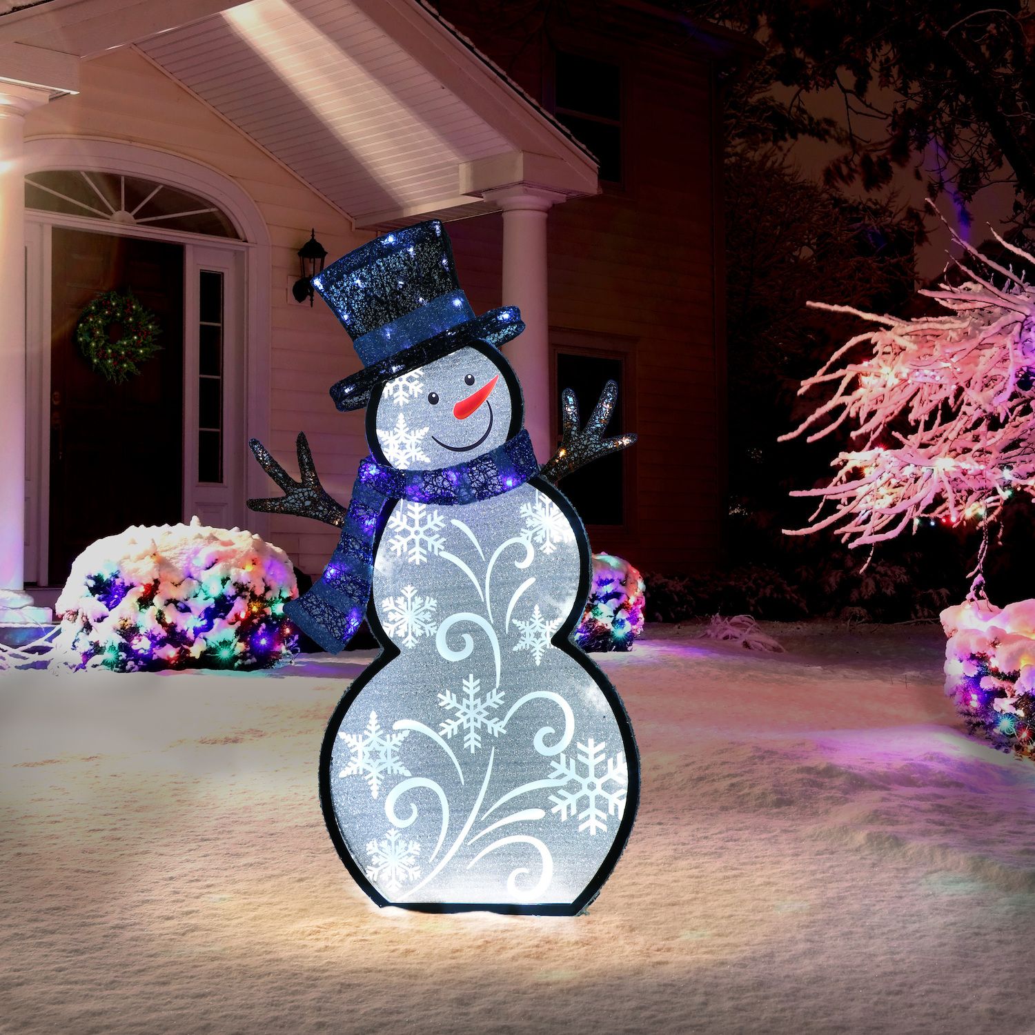 Northlight Set of 3 LED Lighted Penguins Building Snowman Outdoor Christmas Decoration 35