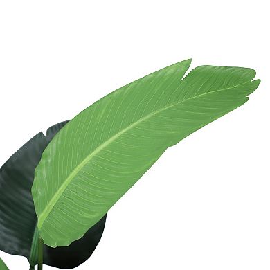 PULEO INTERNATIONAL 45.5"Artificial Travelers Palm Tree with 8 Leaves In Black Plastic Pot