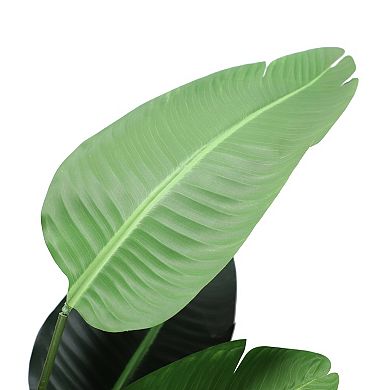 Puleo International 63" Artificial Travelers Palm Tree with 10 Leaves in Black Plastic Pot