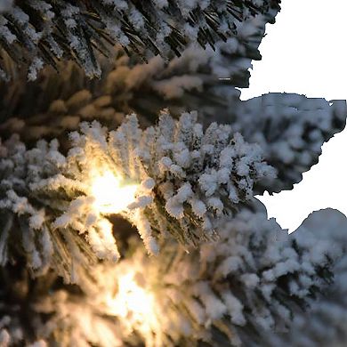 PULEO INTERNATIONAL 2' & 3' Potted Flocked Artificial Pencil Christmas Trees with 50 Warm White LED Rice Lights