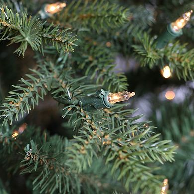 PULEO INTERNATIONAL 4.5' Pre-Lit Natural Fir Artificial Christmas Tree with Insta-Shape® Memory Wire and 250 UL-Listed Clear Incandescent Lights
