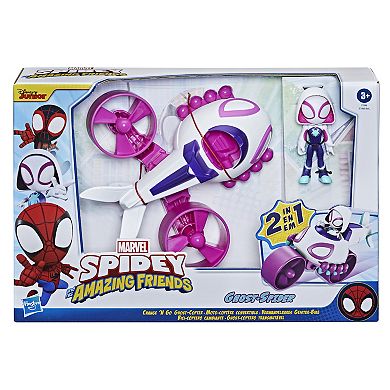 Marvel Spidey and His Amazing Friends Change 'N Go Ghost-Copter And Ghost-Spider by Hasbro