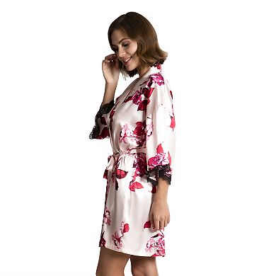 Women's Lilac+London Satin Wrap Robe
