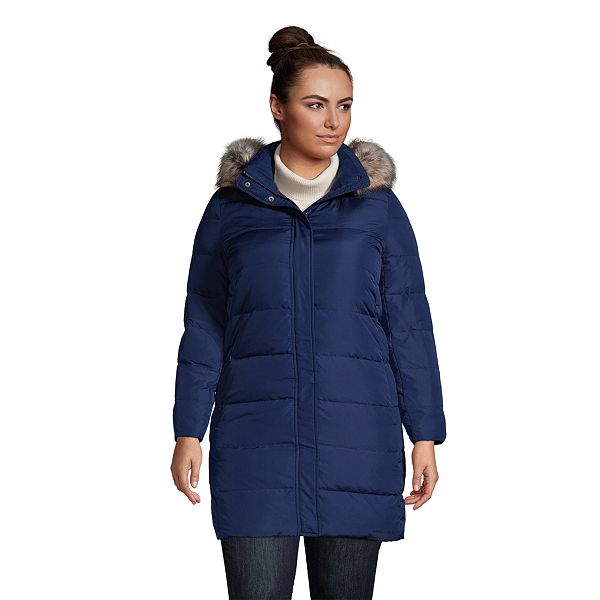 Plus Size Petite Lands' End Down Fill Hooded Long Coat
