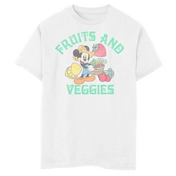 Disney's Mickey Mouse Fruits & Veggies Basket Farmer Boys 8-20 Graphic Tee